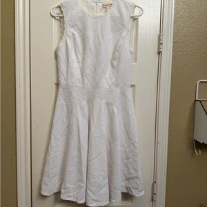 Rebecca Taylor Cream Textured Sleeveless Fit & Flare Dress